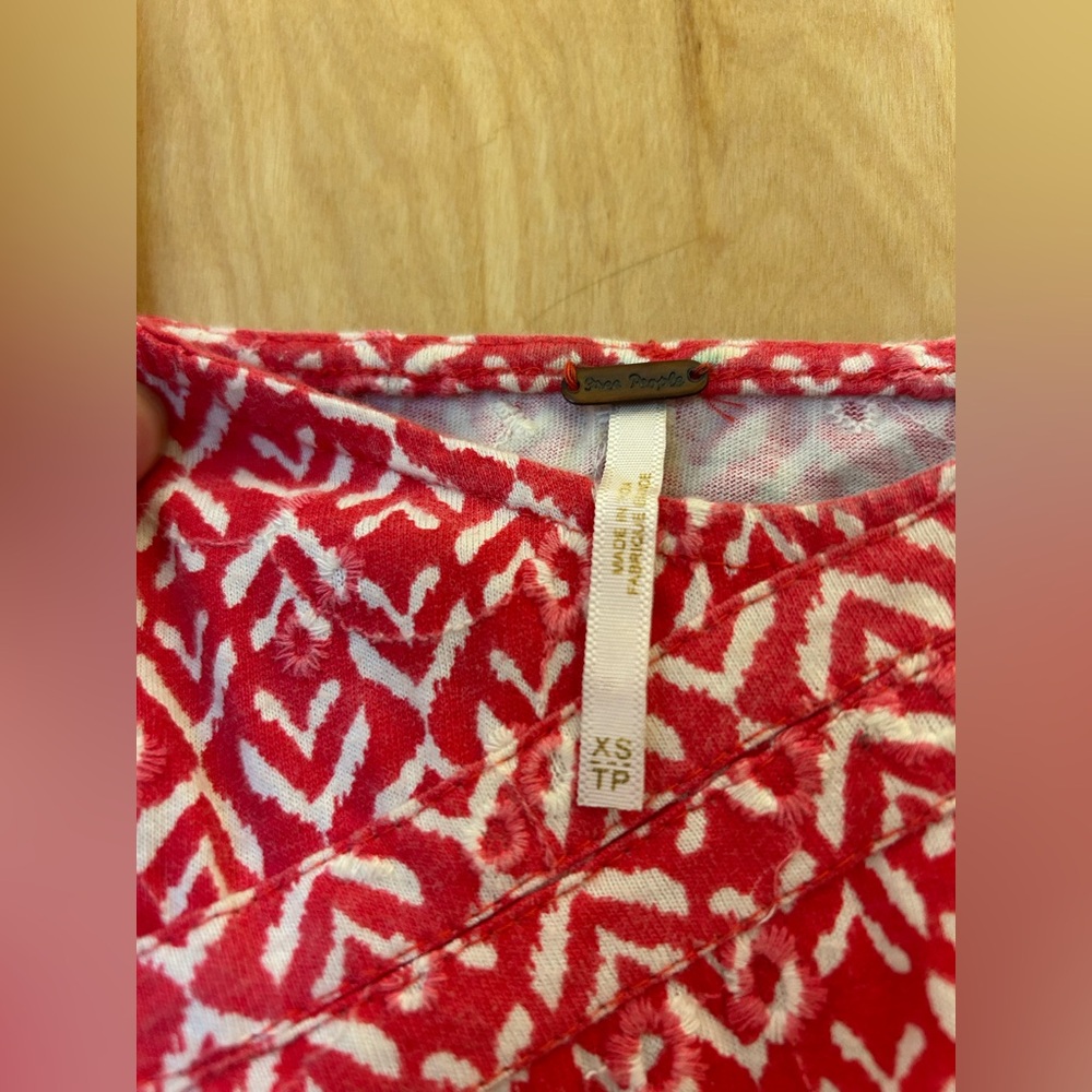 Free People Red Patterned Mini Dress - Picture 3 of 4